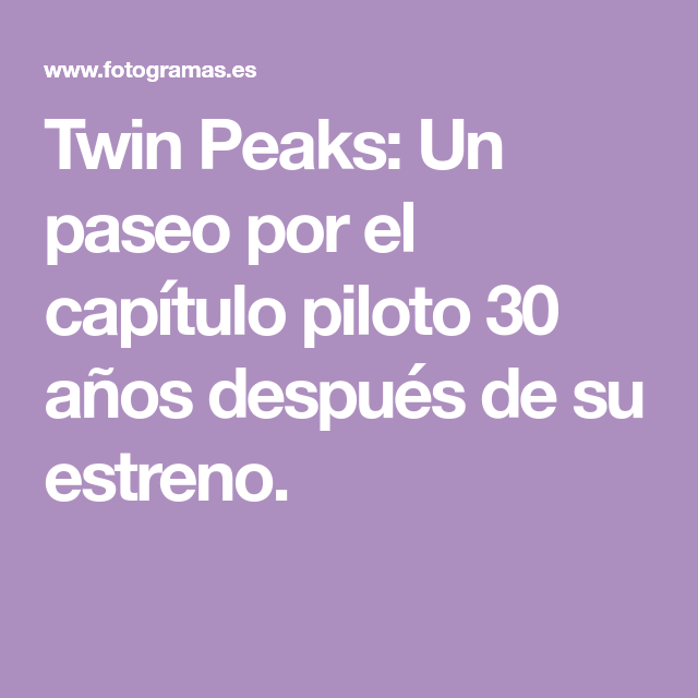 episodio piloto twin peaks torrent